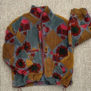 BDG Colorful Geometric Fleece Jacket
